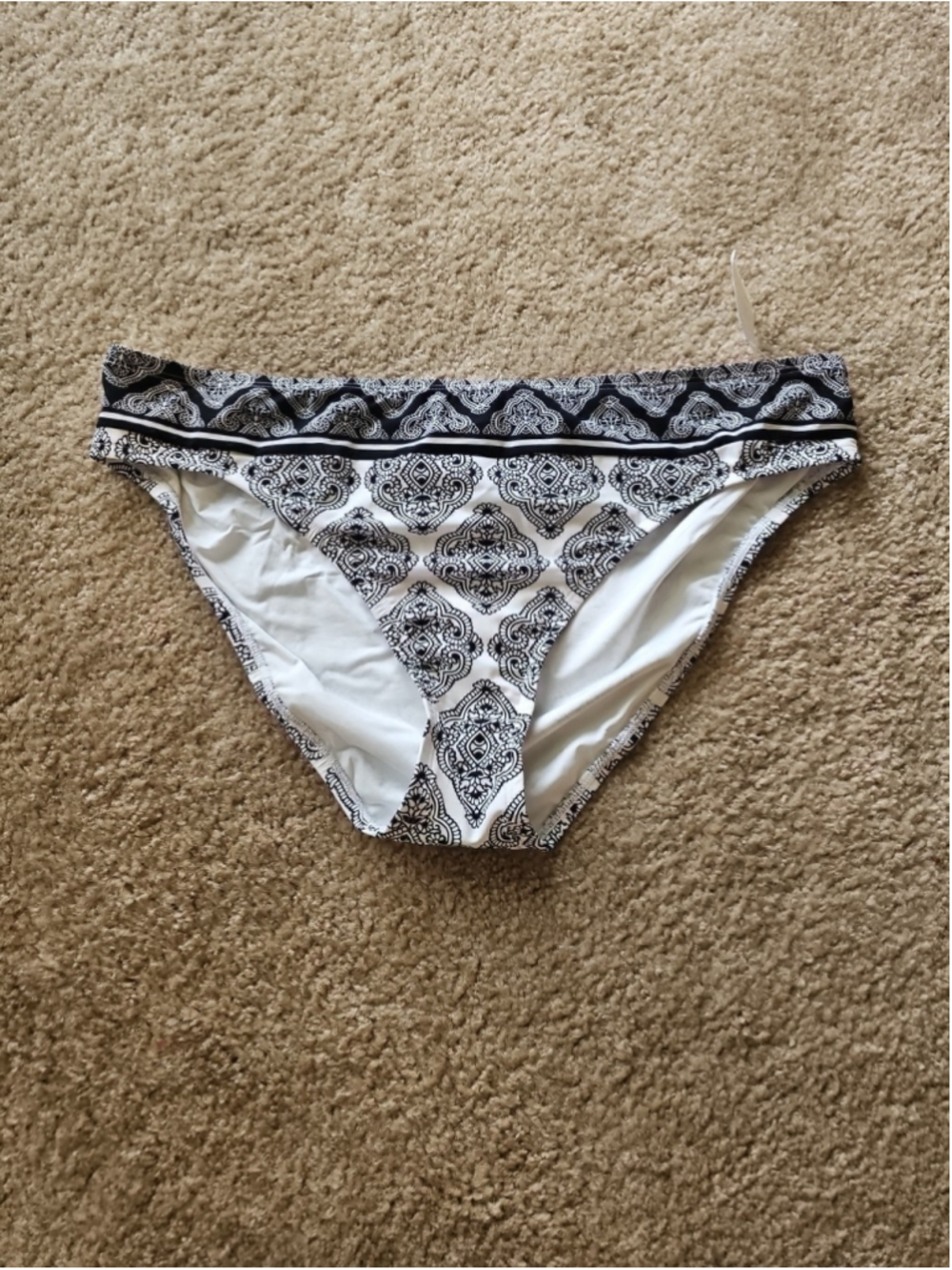 La Blanca Black White Hipster Bikini Bottom Size 14